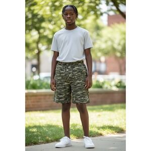 Carhartt Boys'‎ Rugged Flex  Ripstop Work Shorts, Fatigue Camo, Youth L -14/16